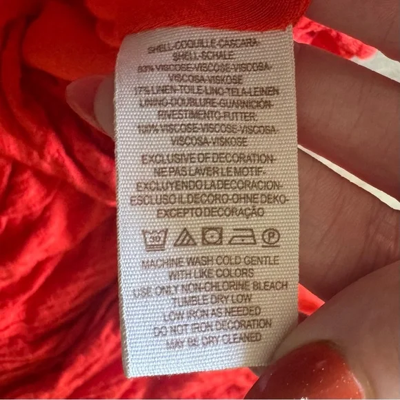 NWOT Free People Begonia Embroidered Boho‎ Top Red Size Small - Picture 6 of 7